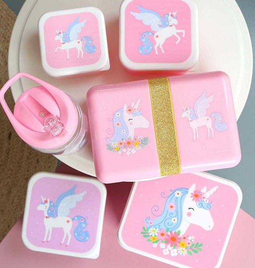 A Little Lovely Company Unicorn Plastic Kids' Food Container Unicorns 0.85lt Pink x x 6cm