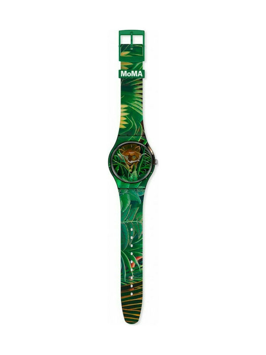 Swatch The Dream By Henri Rousseau Rubber Strap Green 20mm