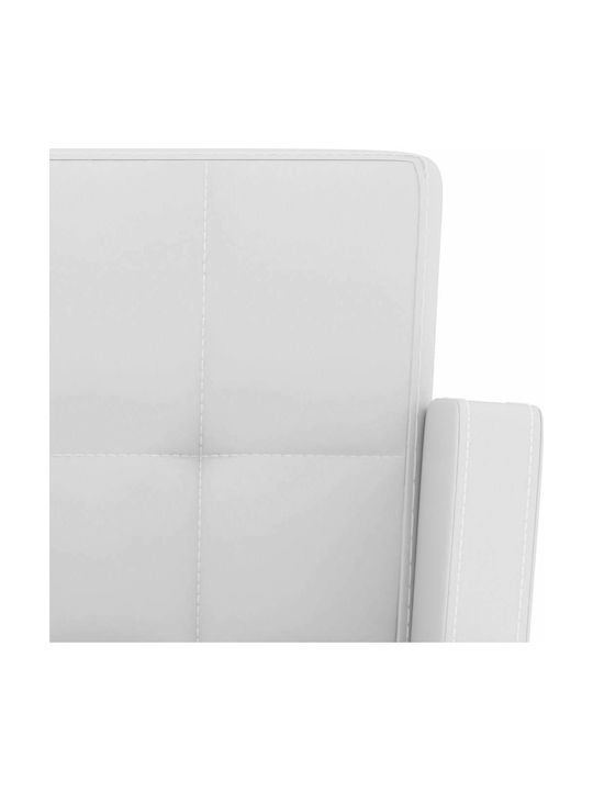 Scaune Bar cu Spătar & Înălțime Reglabilă Alb 2buc 50x46x93-115buc