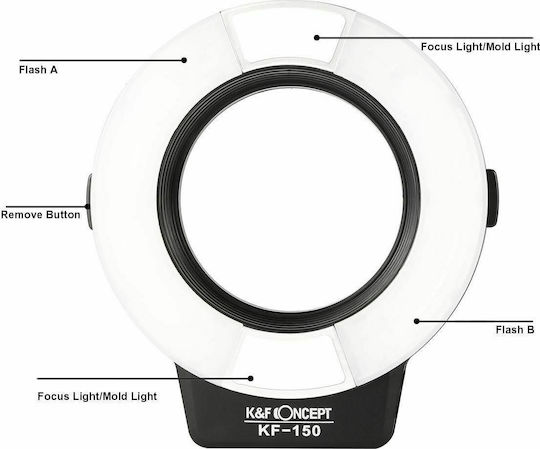 K&F Concept KF150 TTL Светкавица Макро Ринг за Nikon Фотоапарати
