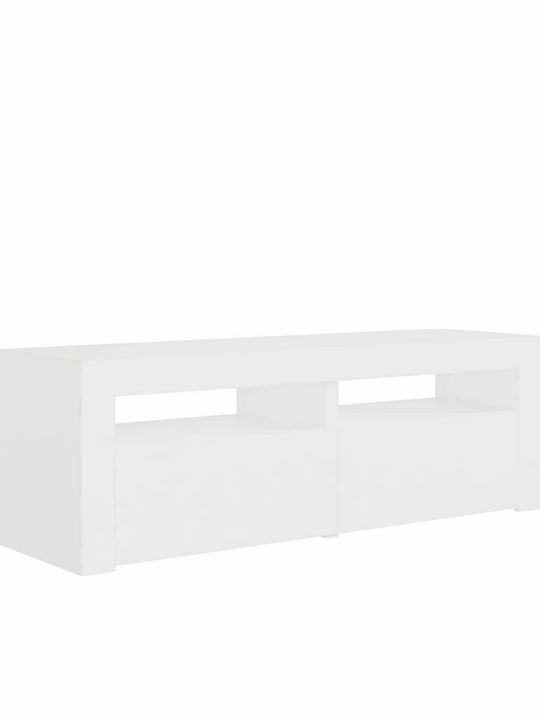 TV-Ständer mit LED-Beleuchtung White Μ120xΠ35xΥ40cm