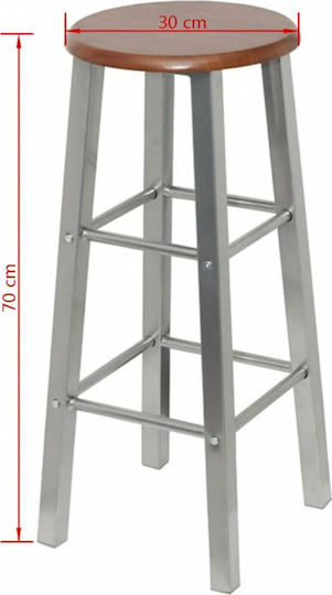 Табуретка Бар Метално Кафяв 2бр 30x30x70бр