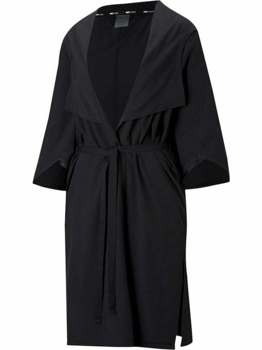 Damen Schwarz Mantel mit Kapuze
