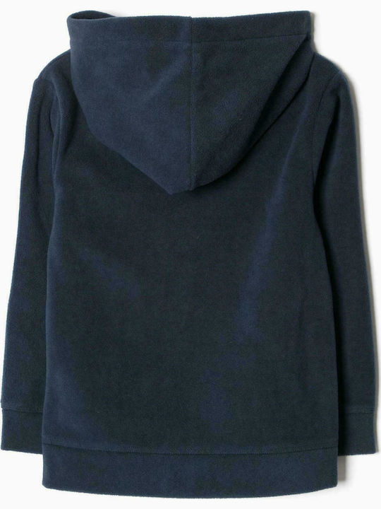 Zippy Boys Fleece Hooded Sweatshirt with Zipper Navy Blue