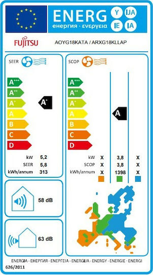 Fujitsu ARXG18KLLAP / AOYG18KATA Επαγγελματικό Κλιματιστικό Inverter Καναλάτο 18000 BTU με Ψυκτικό Υγρό R32
