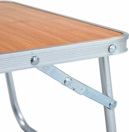 vidaXL Tabelul Aluminiu pentru Camping Pliabil 60x40x26cm Maro