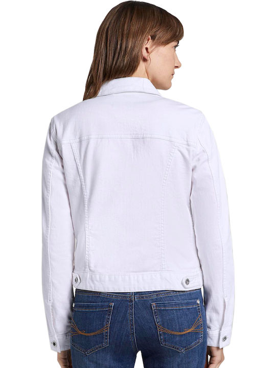 Tom Tailor Women's Short Jean Jacket for Spring or Autumn White