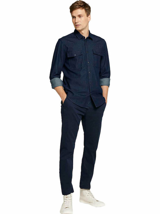 Travis Παντελόνι Chino Ελαστικό σε Slim Εφαρμογή Sky Captain Blue