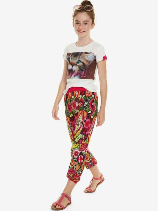 Pantalon Larg din Material Textil pentru Copii Multicoloră Deyantze