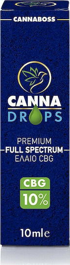 Cannaboss CannaDrops Premium Full Spectrum Öl Hanfprodukte (CBD) in Drops 1000mg mit 10% CBG 10ml