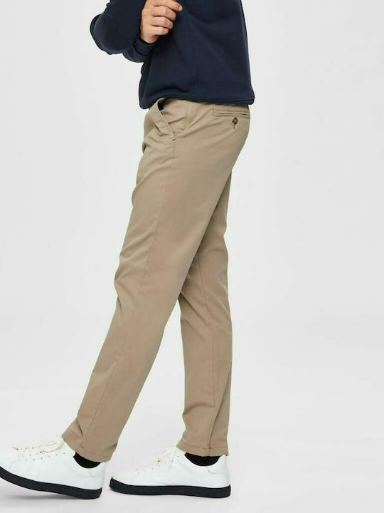 Selected Herrenhose Chino Elastisch in Slim Passform Beige