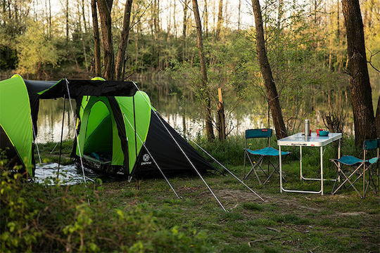 Peme Bojan 4 Χειμερινή Σκηνή Camping Τούνελ Μαύρη με Διπλό Πανί για 4 Άτομα 410x220x140εκ. SP