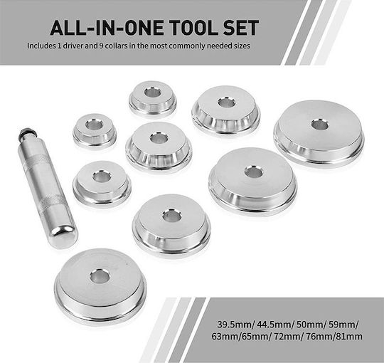 Exdel Tools Σετ Δακτύλιοι Τοποθέτησης Ρουλεμάν Στεγανών 10τμχ