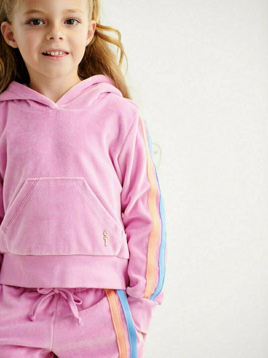 SugarFree Kids Cropped Sweatshirt with Hood and Pocket Lilac