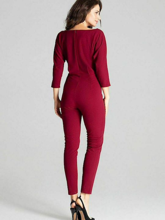 Lenitif L066 Women's Long-sleeved One-piece Suit Burgundy