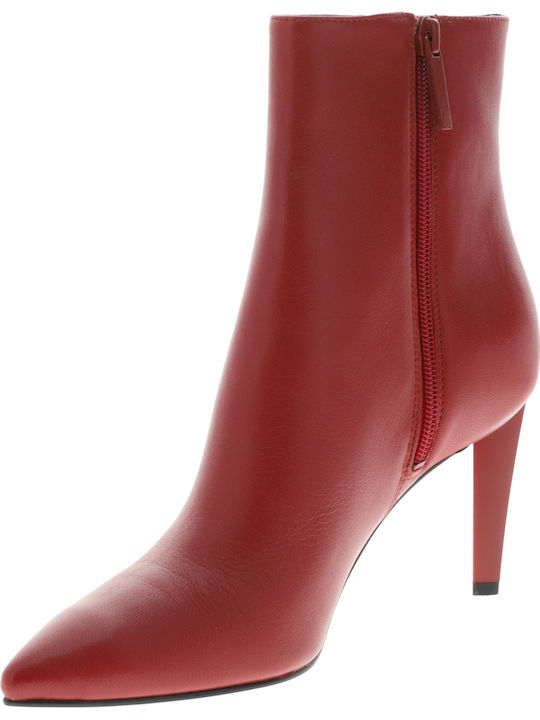 Leder Damen Stiefeletten Knöchel Rot