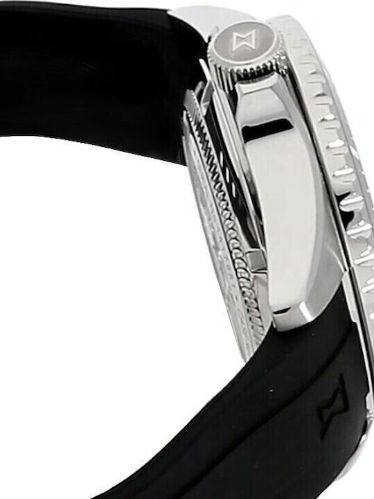 Edox Skydiver Neptunian Ανδρικό Ρολόι 44mm Αυτόματο με Μαύρο Καουτσούκ Λουράκι
