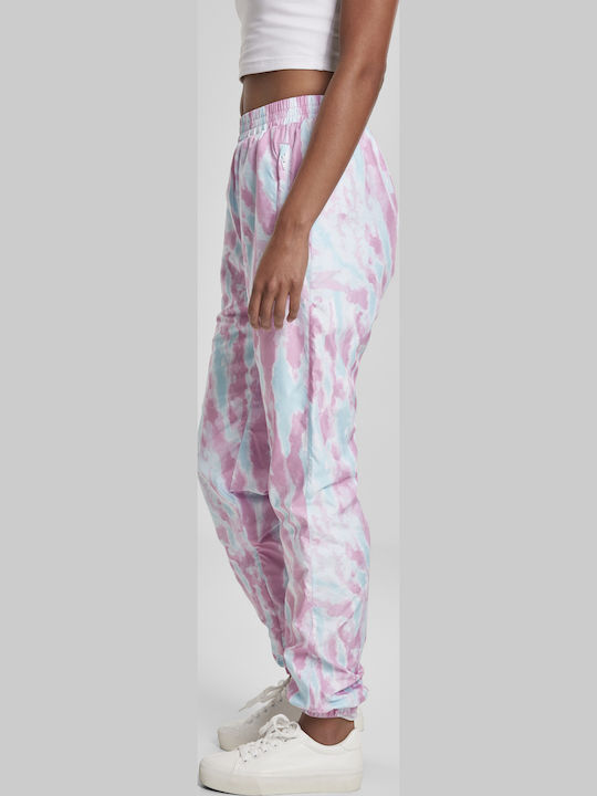 High Waist Sweatpants Jogger Aquablue/Pink