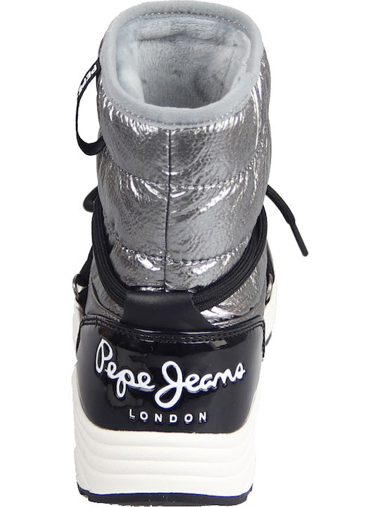 Jarvis Puff Kids Snow Boots with Laces Black