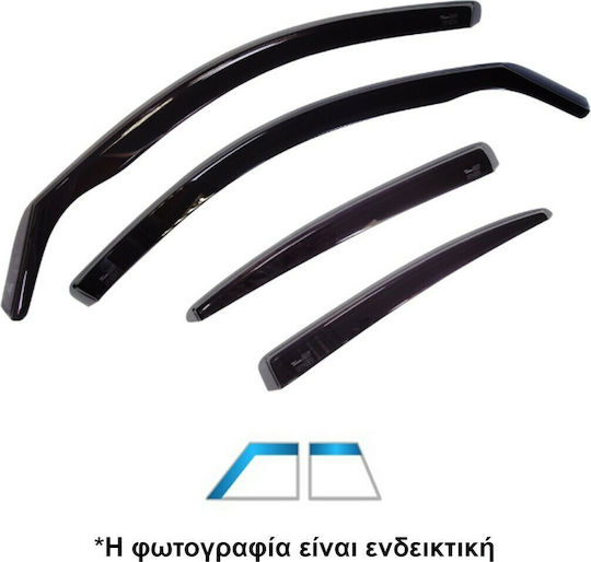 Heko Set of Windbreakers Front and Rear Car Dark Fime for Opel Mokka B 5D 2020+ / Mokka-e 5D 2020+ 4pcs