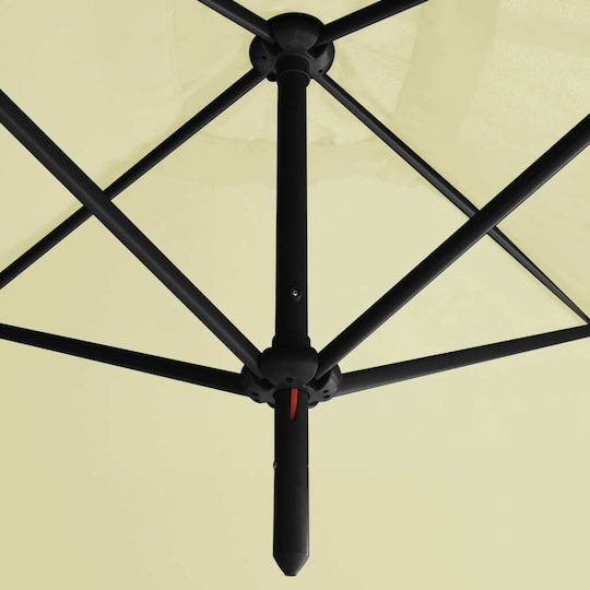 Square Metal Sand-Coloured Parasol 6x2.9m