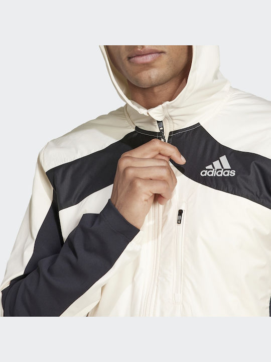 Ocean Marathon Primeblue Αθλητικό Μπουφάν Wonder White / Black