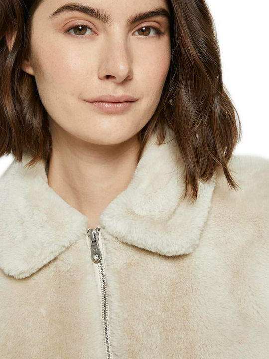 Women's Short Fur Beige