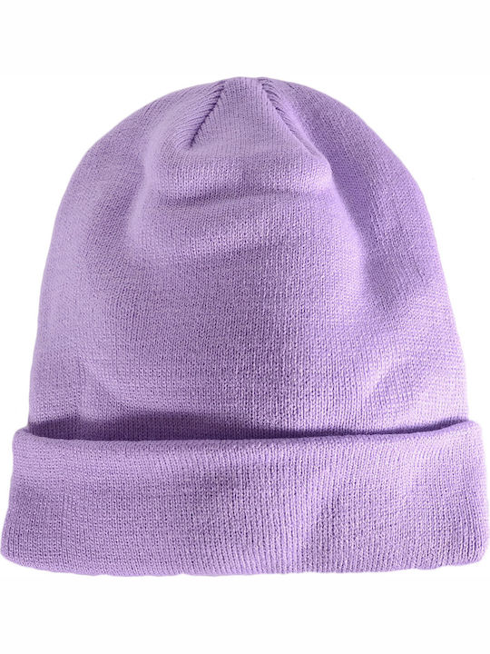 Beanie Unisex Beanie Gestrickt in Flieder Farbe