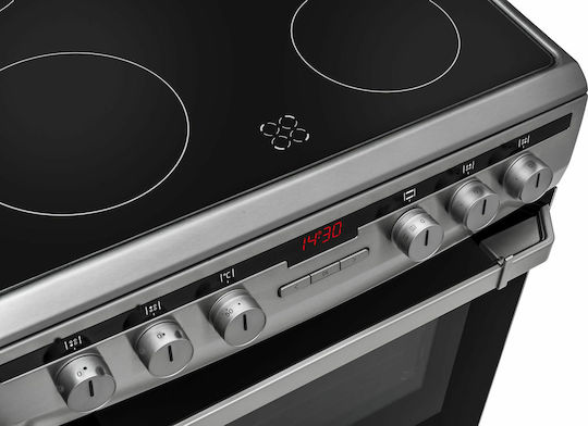 Amica 618CE3.333HTaQ(Xx) Κουζίνα 62lt με Κεραμικές Εστίες Π60εκ. Inox