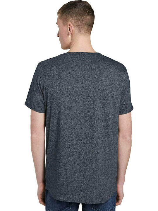 Tom Tailor Herren T-Shirt Kurzarm mit V-Ausschnitt Sky Captain Blue