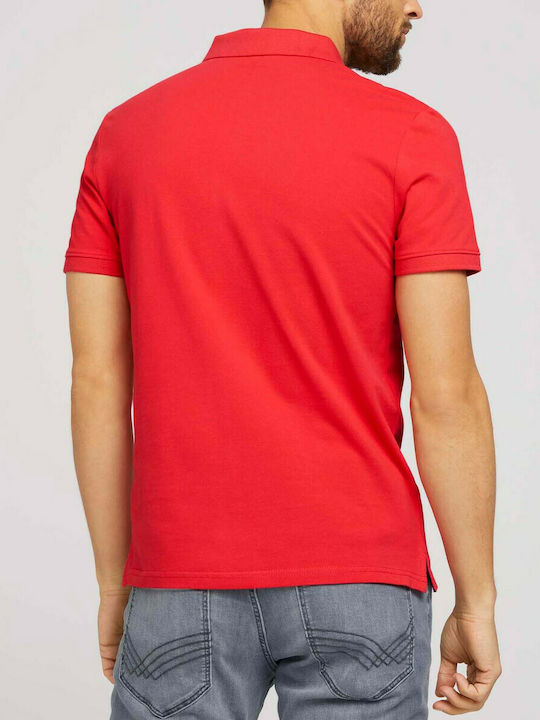 Tom Tailor Herren Kurzarmshirt Polo Rot