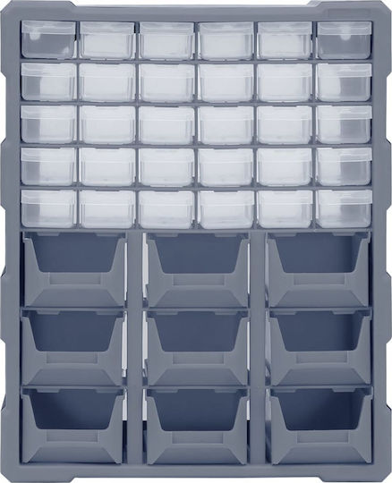 vidaXL Συρταριέρα Εργαλείων Plastic 39 Slot W38xD16xH47cm