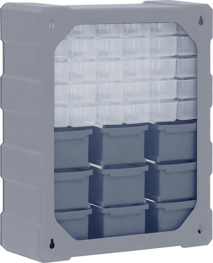 vidaXL Συρταριέρα Εργαλείων Plastic 39 Slot W38xD16xH47cm