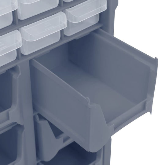 vidaXL Συρταριέρα Εργαλείων Plastic 39 Slot W38xD16xH47cm