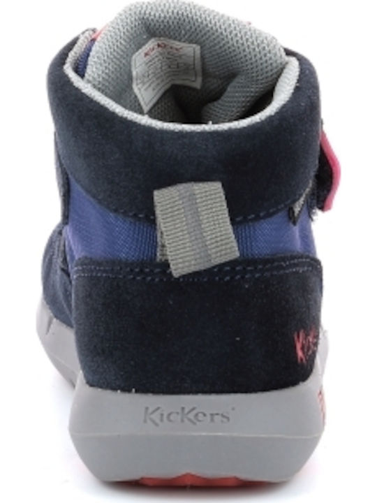 Junibo Παιδικά Sneakers High Ανατομικά με Σκρατς Navy Μπλε