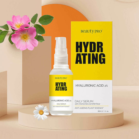 Beauty Pro Hydrating 1% Acid Feuchtigkeitsspendend Serum Gesicht mit Hyaluronsäure für Revitalisierung 30ml