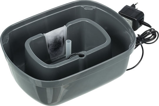 Trixie Polygonal Automatic Silicone Waterer / Fountain for Dog & Cat 2.5lt 22cm in Gray Color