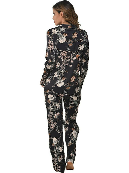 Bonatti Winter Damen Pyjama-Set Satin Schwarz Nives