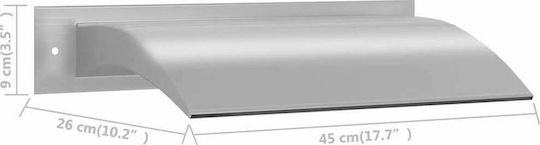 vidaXL Pool Waterfall Pool Fountain 45x9x26cm Stainless Steel made of Stainless Steel 45x9x26cm Silver