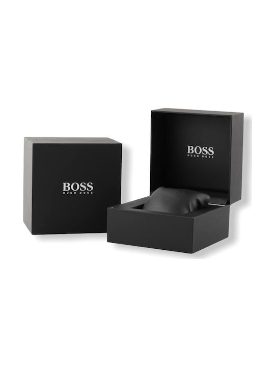 Hugo Boss Watch Chronograph Battery with Black Leather Strap