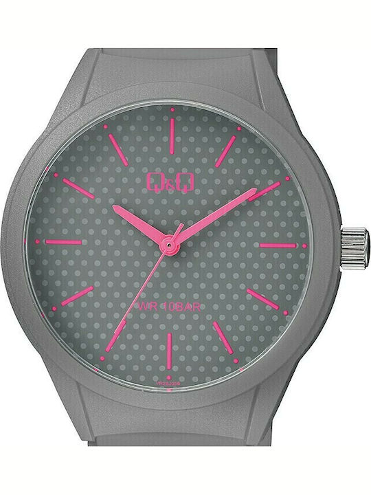 Q&Q Women's Watch with Pink Rubber Strap