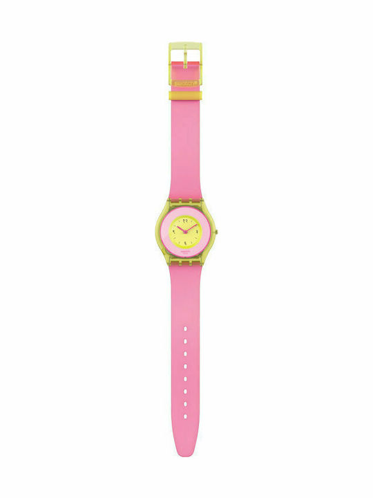Swatch India Rose Дамски Часовник 34мм Кварцов С Розова Каучукова Каишка