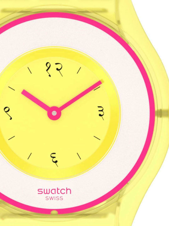 Swatch India Rose Дамски Часовник 34мм Кварцов С Розова Каучукова Каишка