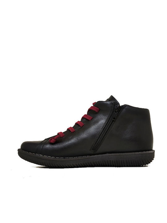 Leather Women's Ankle Boots Leather BLACK