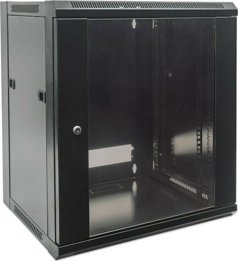 Mirsan Επιτοίχια Καμπίνα Rack 9U 56x60x44.5cm Μαύρο WTC09U60MN.01