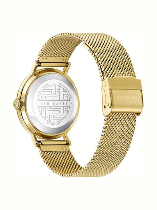 Ted Baker Phylipa Flowers Women's Watch with Gold Metal Bracelet