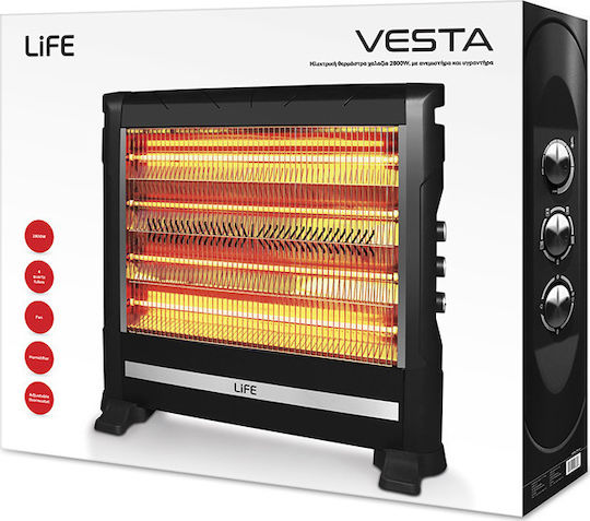 Life Vesta Quartz Heater with Thermostat and Fan 2800W