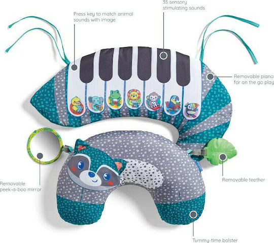Infantino Grow With Me 3 in 1 Tummy Time Piano Activity Pillow with Music for Newborns