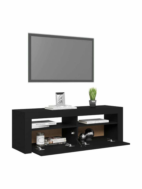 TV-Ständer mit LED-Beleuchtung Schwarz M120xT35xH40cm