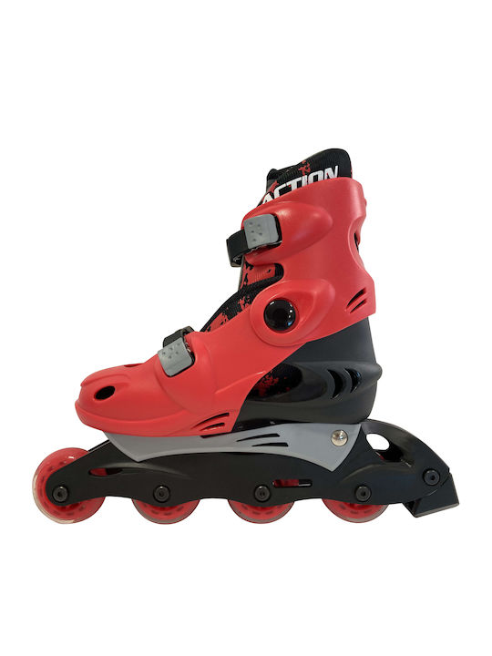 MegaFitness Spirit Inline Αυξομειούμενα Rollers Κόκκινα Ενηλίκων/Παιδικά
